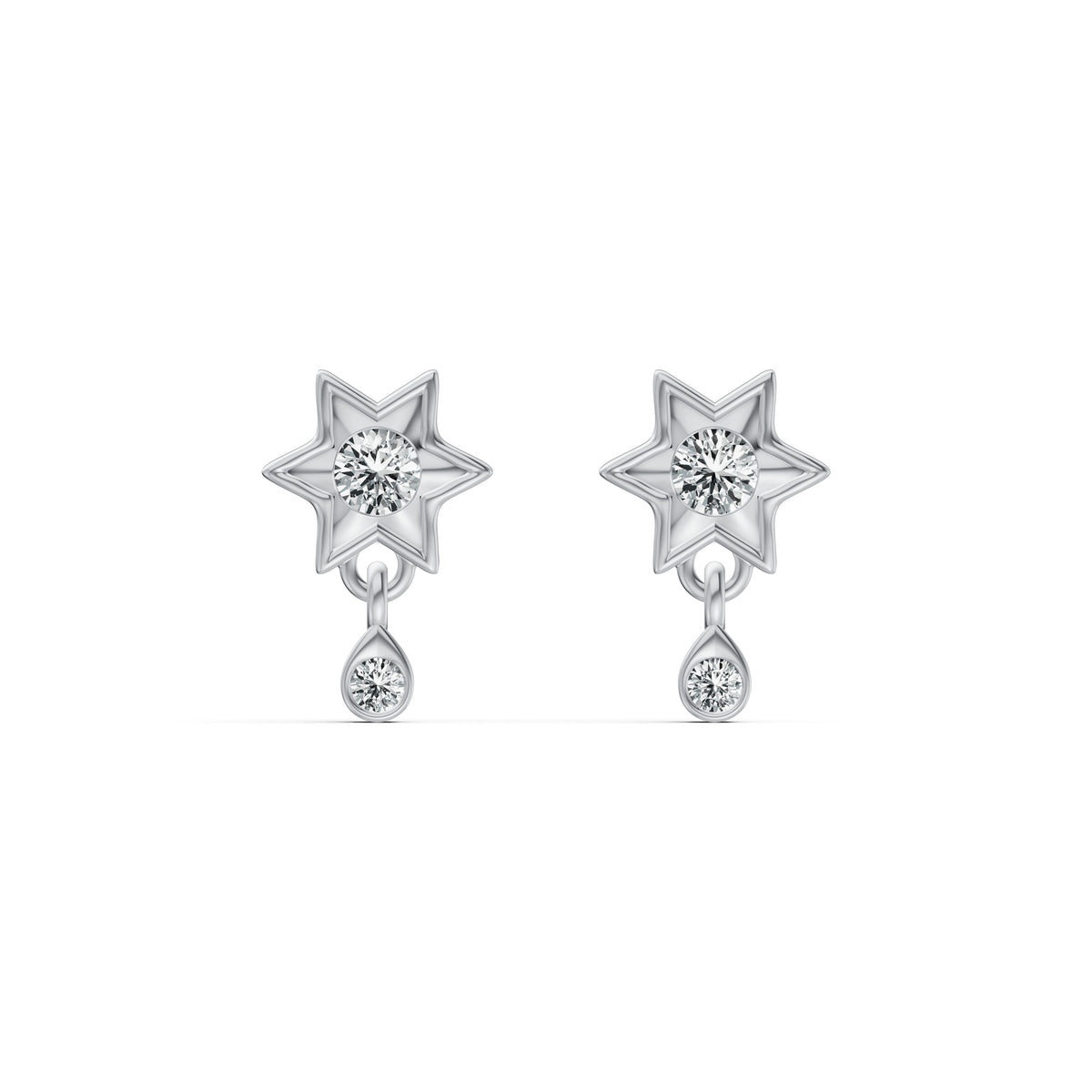Twinkle Star Diamond Drop Earrings