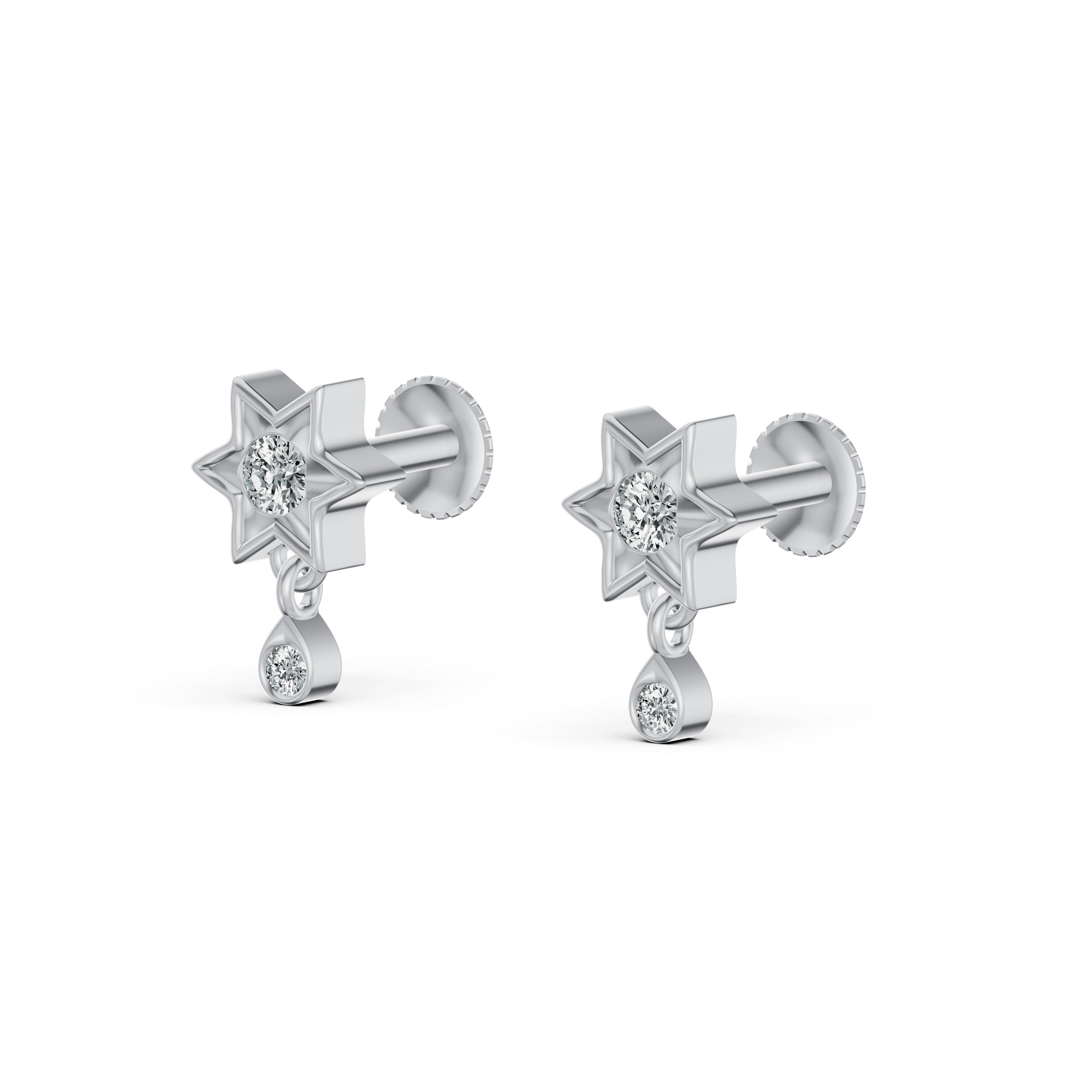 Twinkle Star Diamond Drop Earrings