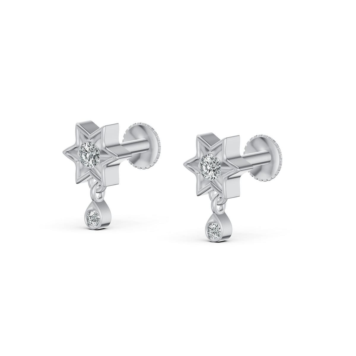 Twinkle Star Diamond Drop Earrings