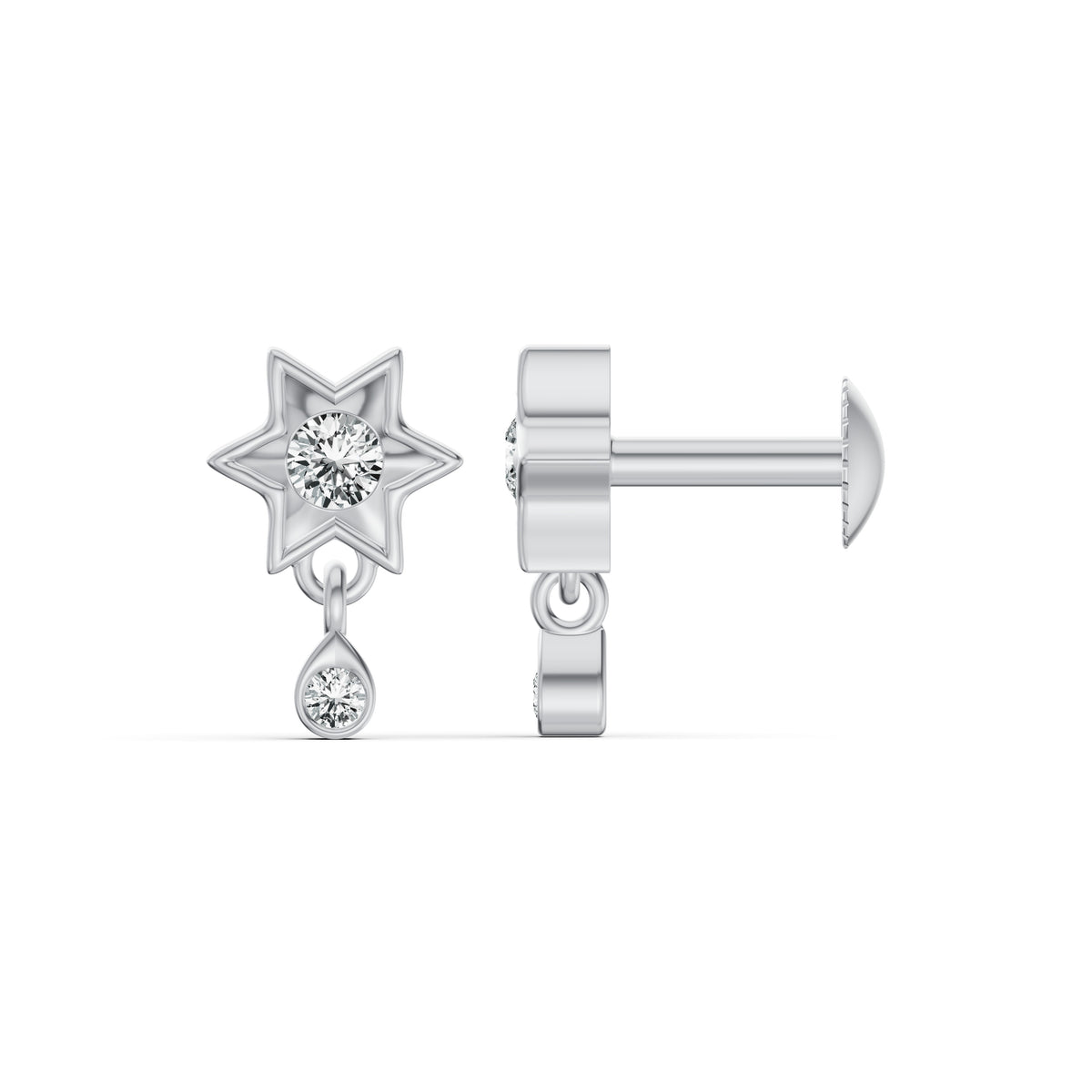 Twinkle Star Diamond Drop Earrings