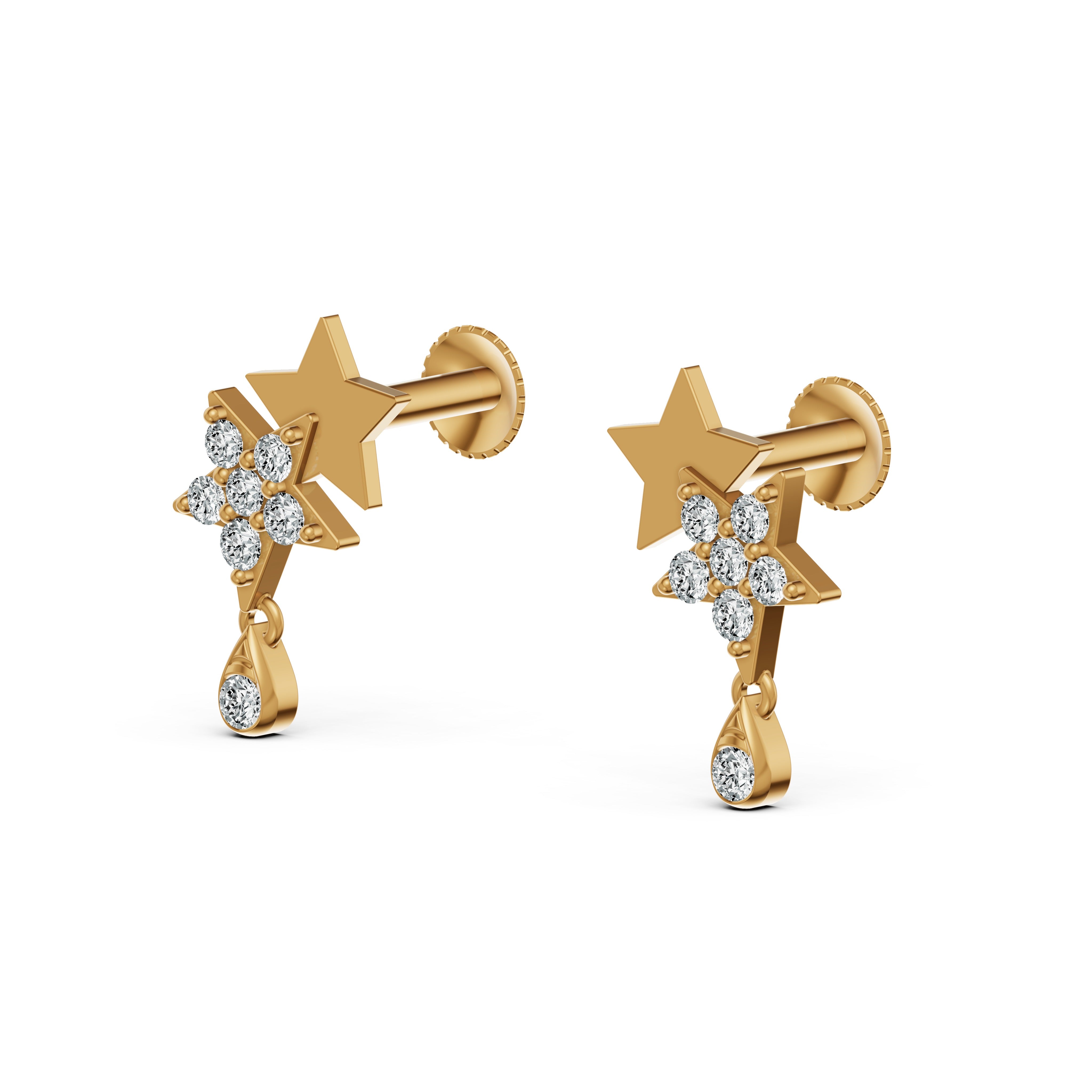 Starry Night Drop Diamond Earrings