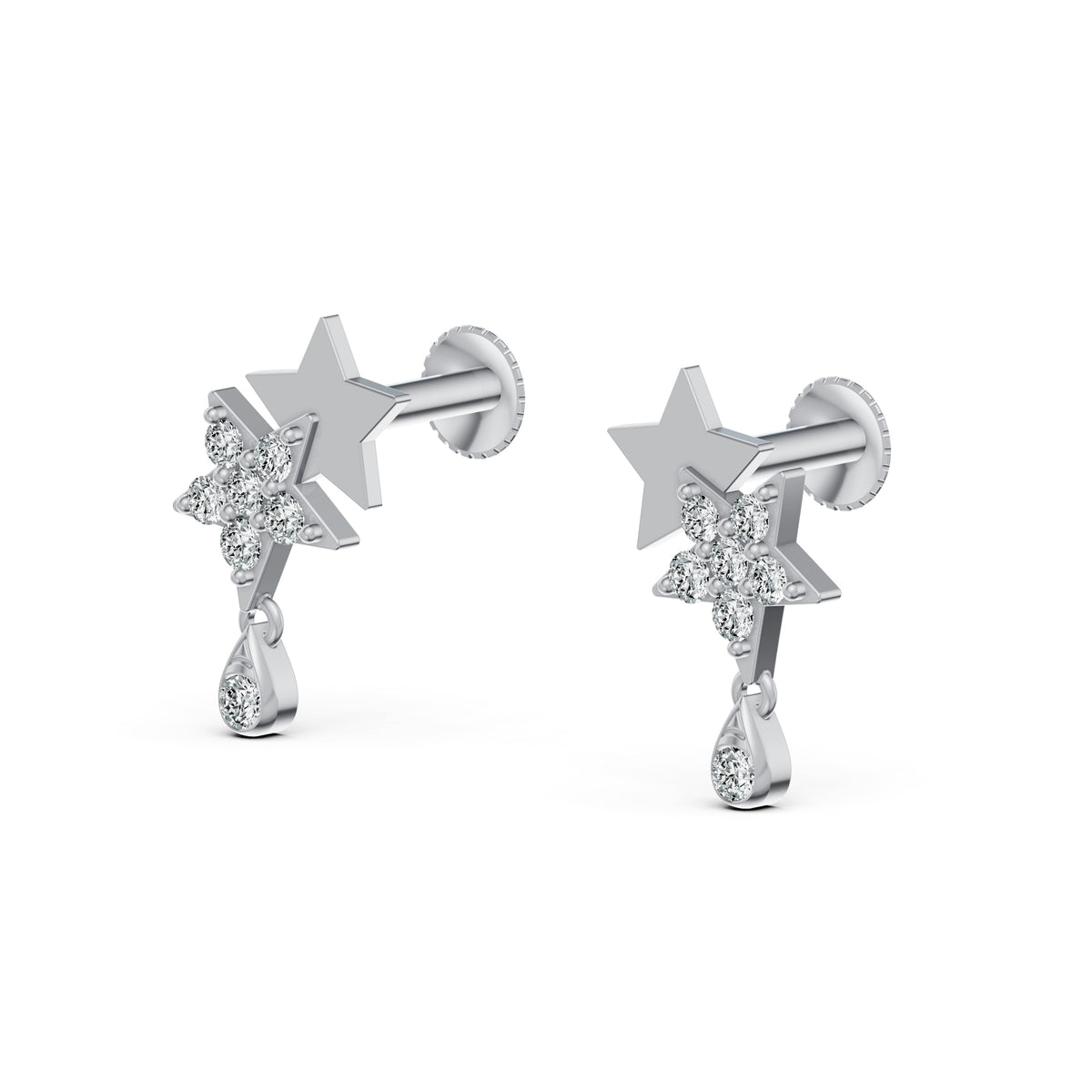 Starry Night Drop Diamond Earrings