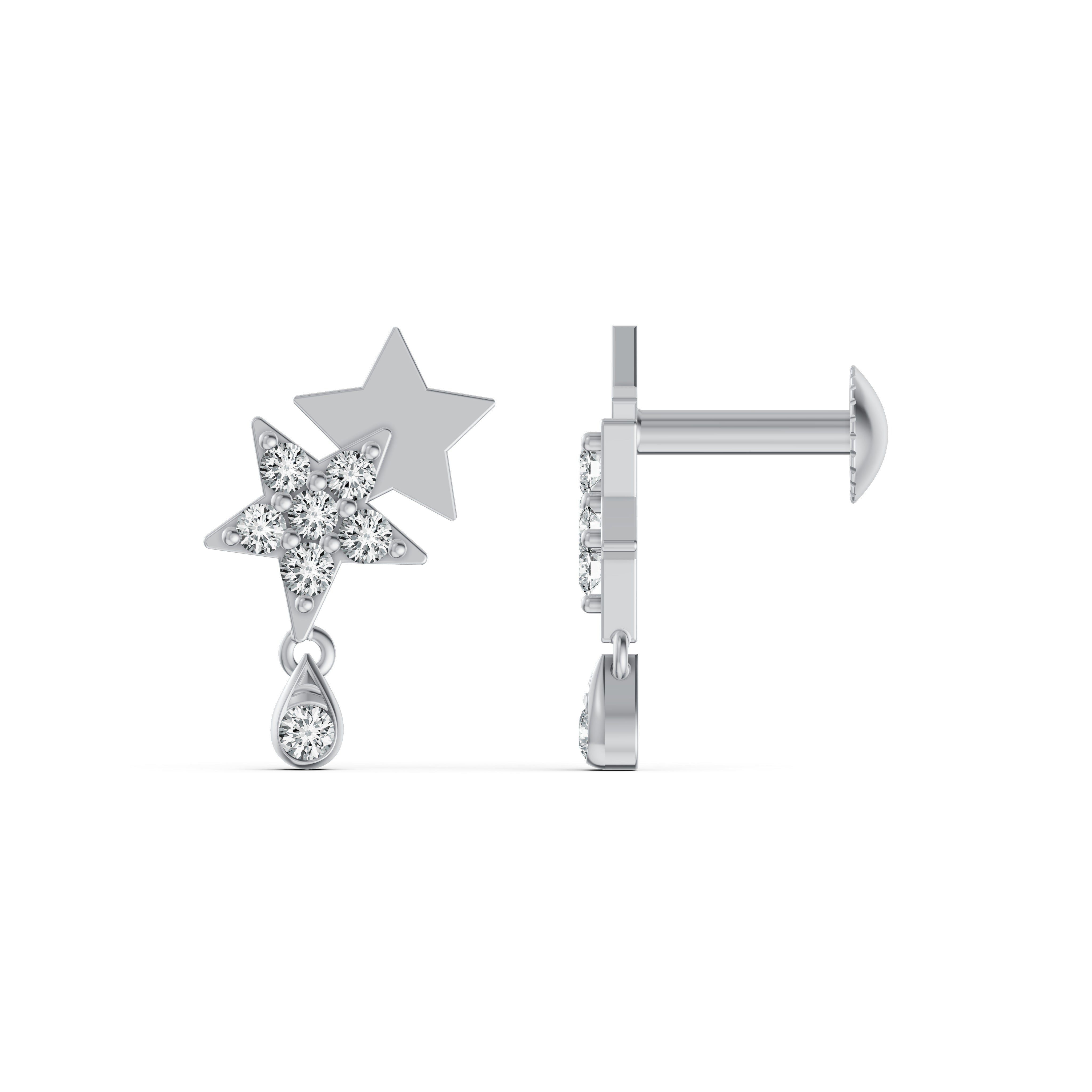 Starry Night Drop Diamond Earrings