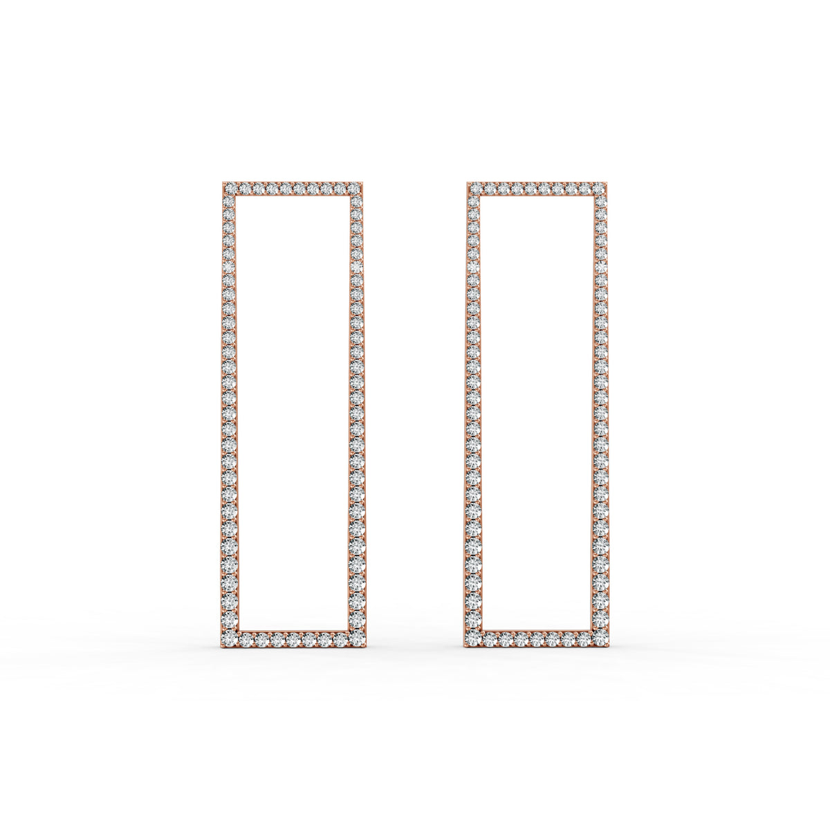 Luxe Rectangle Diamond Earrings