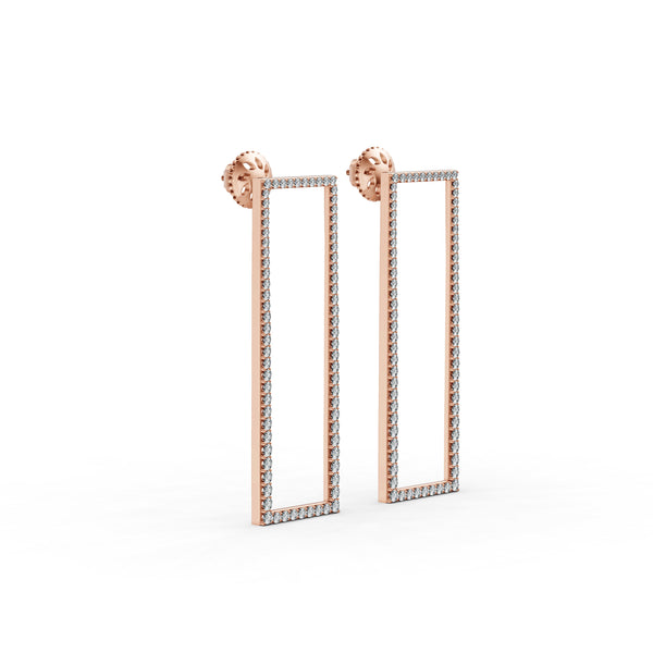 Luxe Rectangle Diamond Earrings