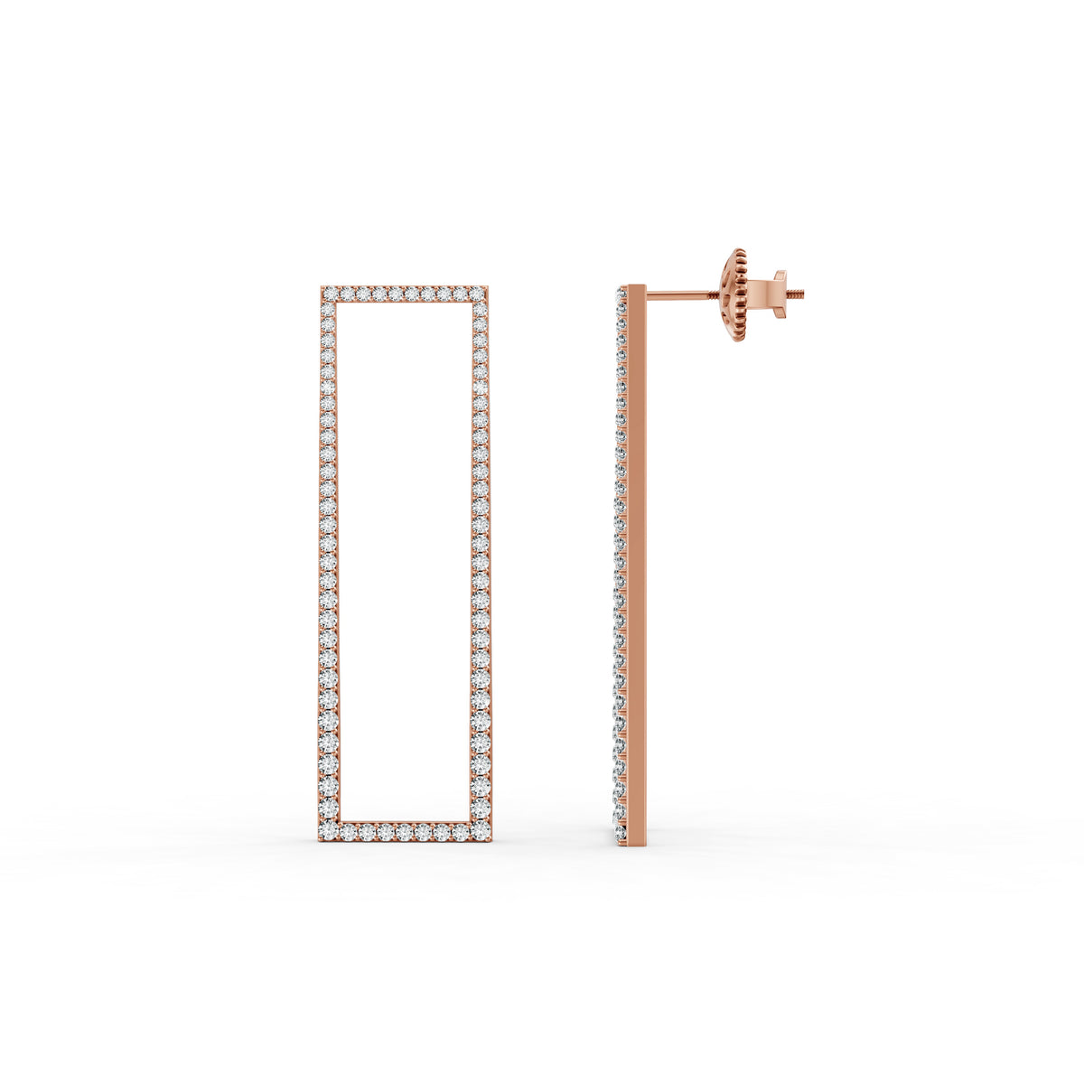 Luxe Rectangle Diamond Earrings