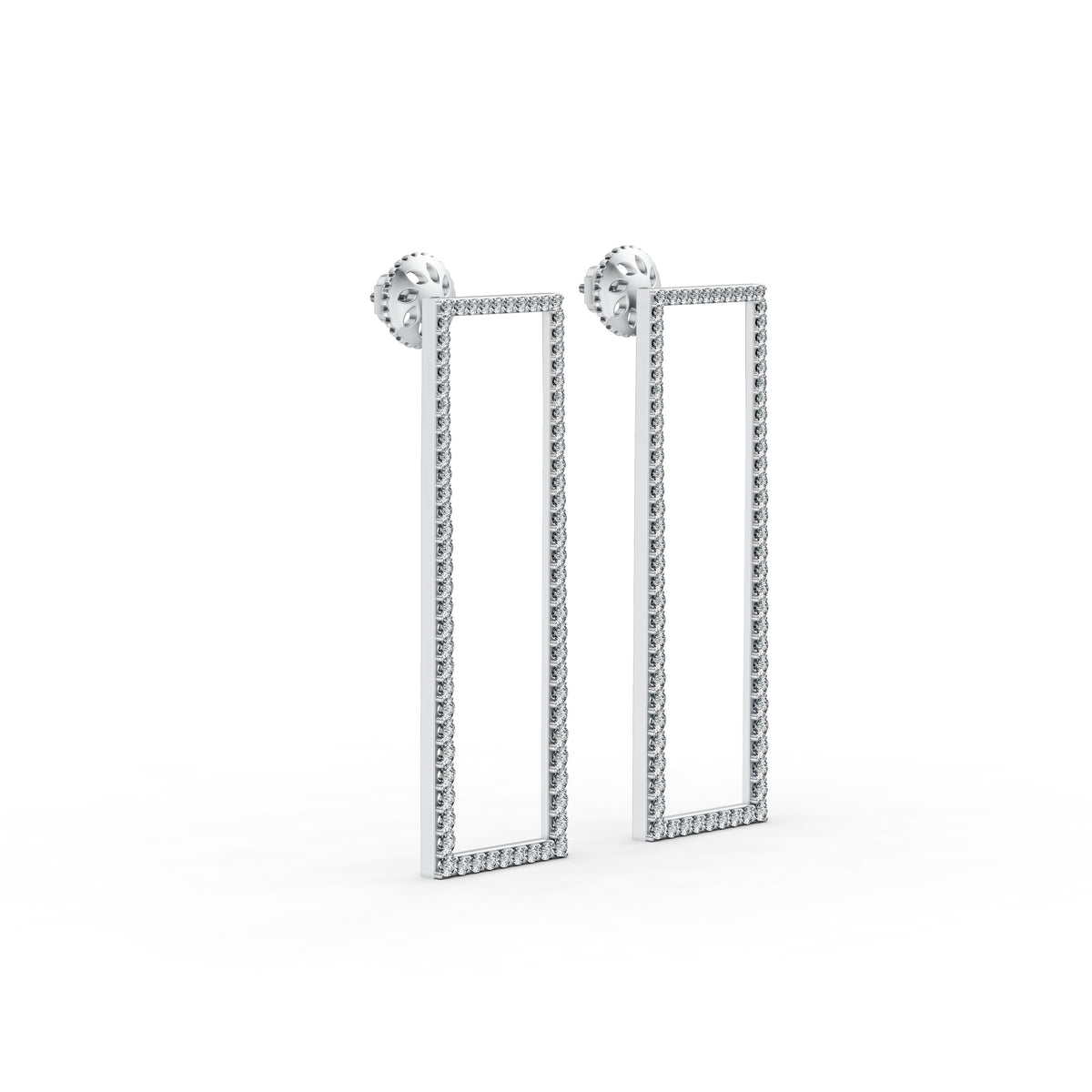 Luxe Rectangle Diamond Earrings