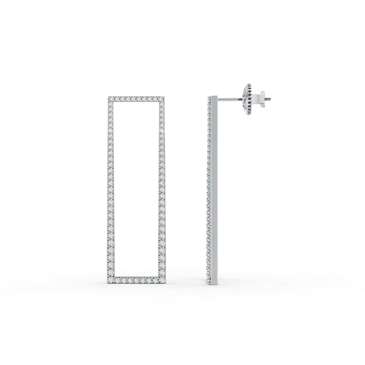 Luxe Rectangle Diamond Earrings