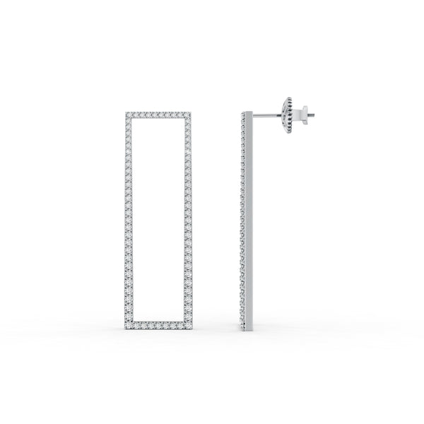Luxe Rectangle Diamond Earrings