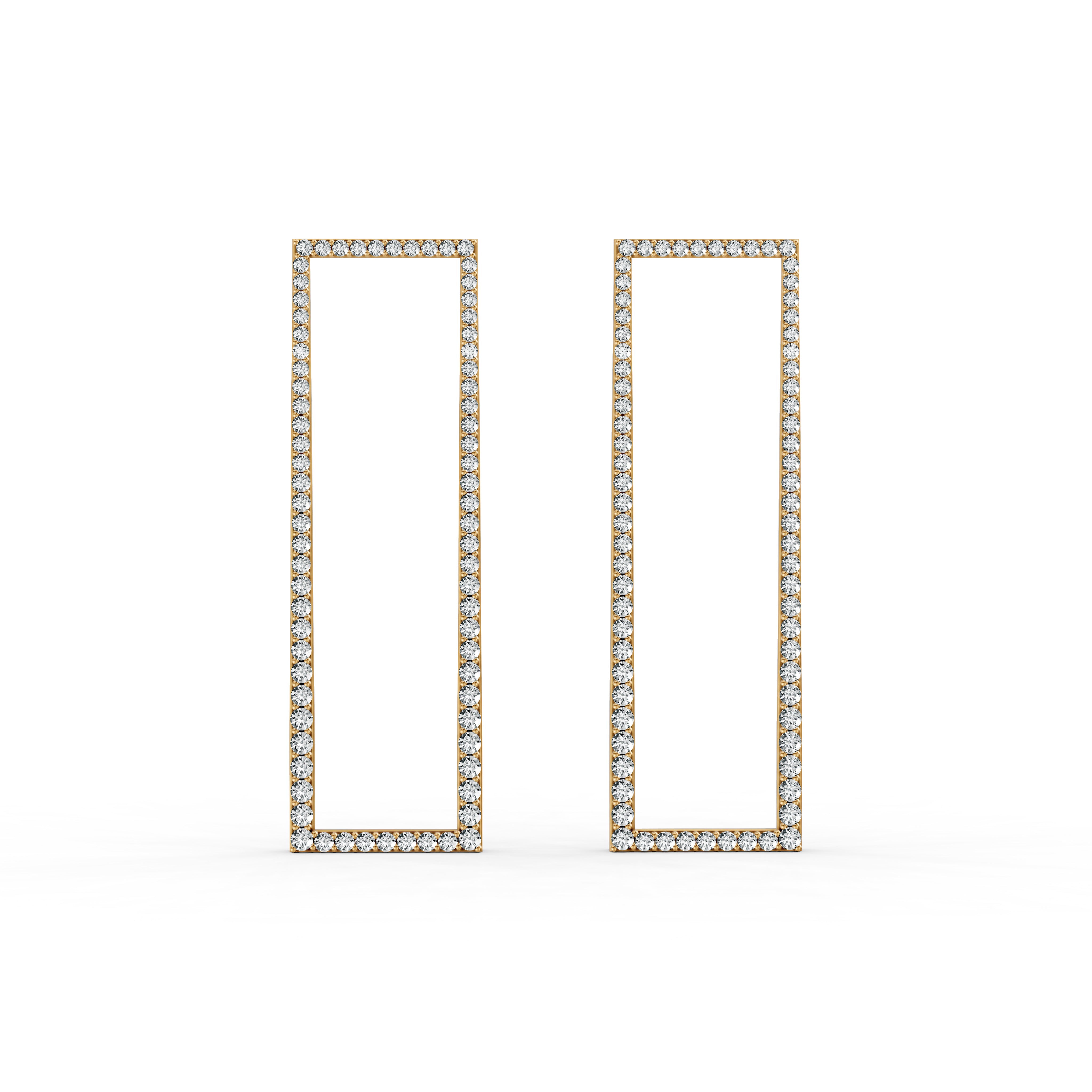 Luxe Rectangle Diamond Earrings