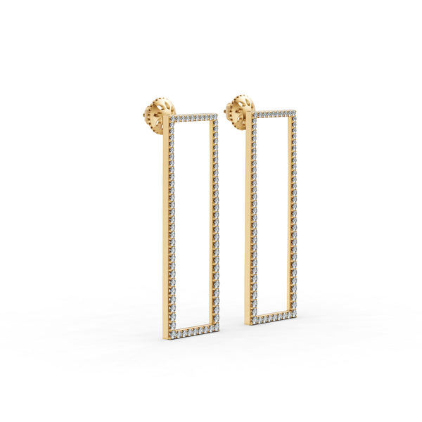 Luxe Rectangle Diamond Earrings