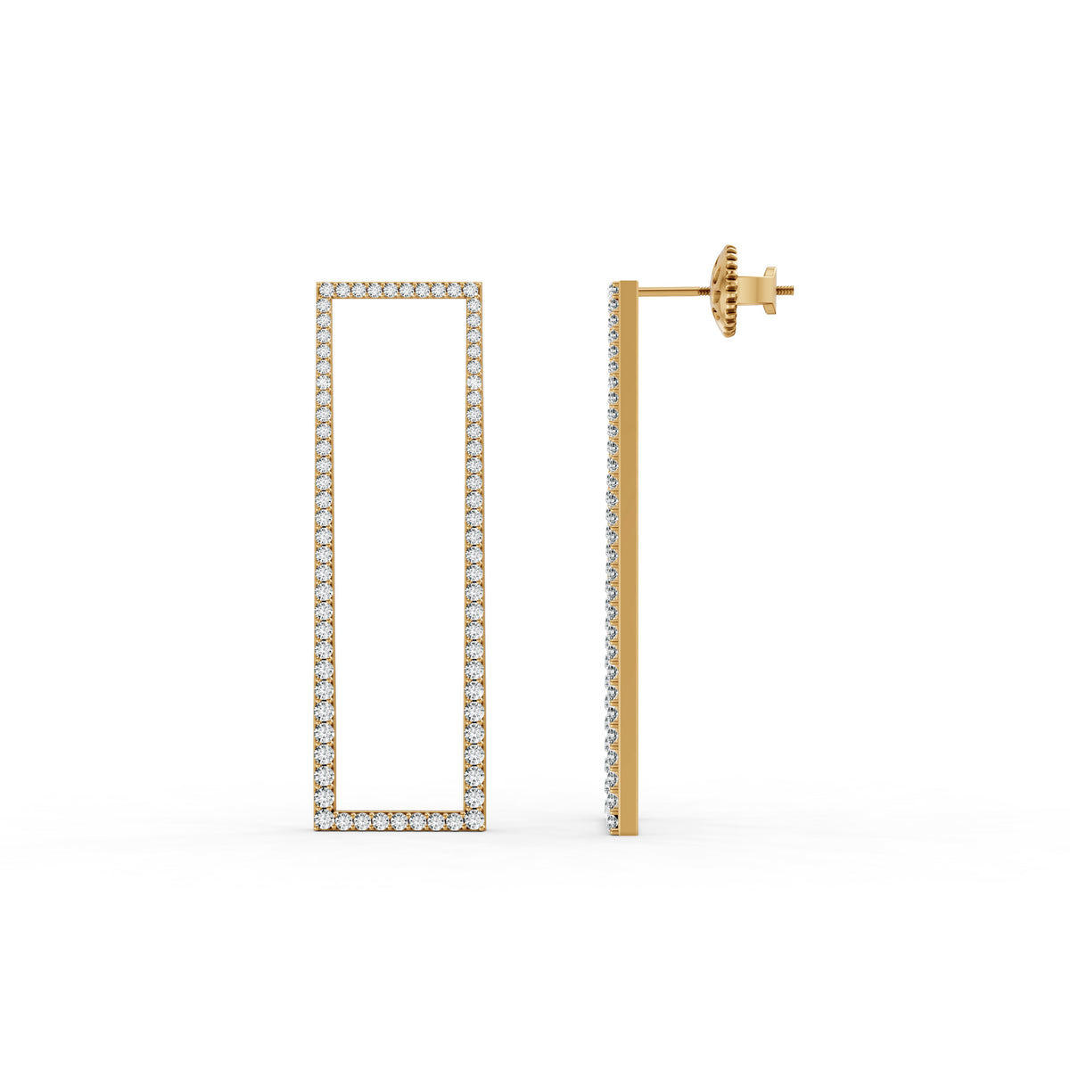 Luxe Rectangle Diamond Earrings