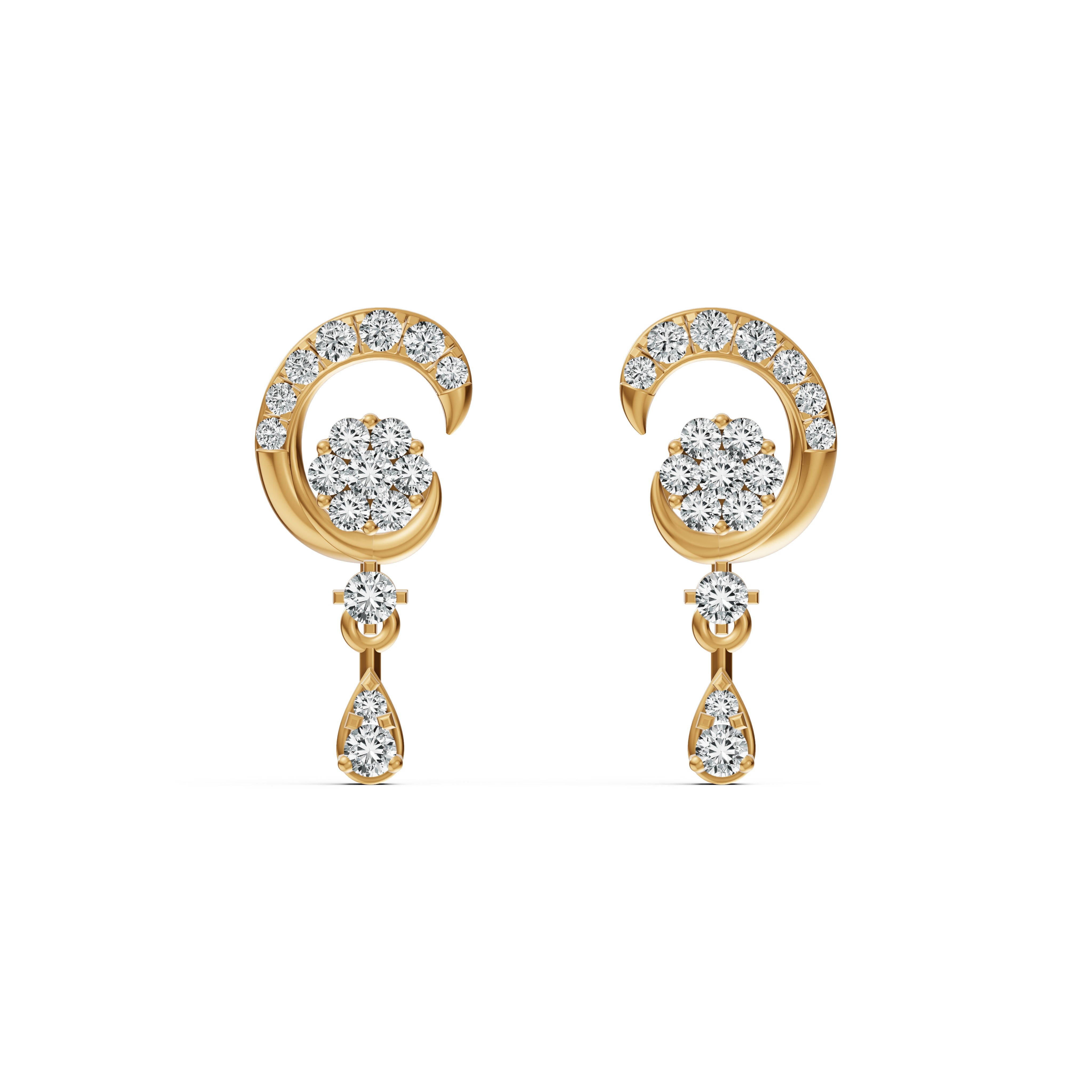 Luna Swirl Diamond Drop Earrings