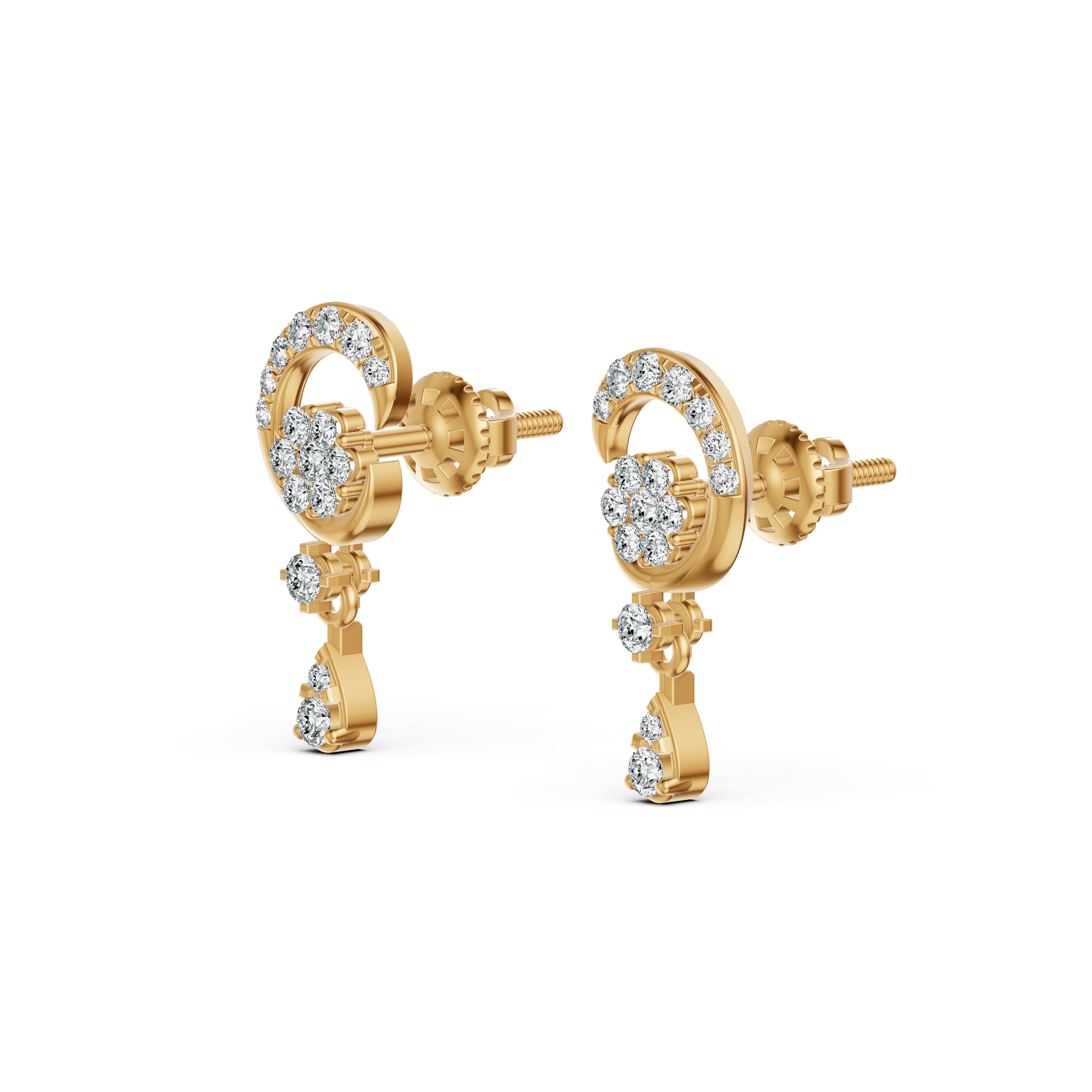 Luna Swirl Diamond Drop Earrings
