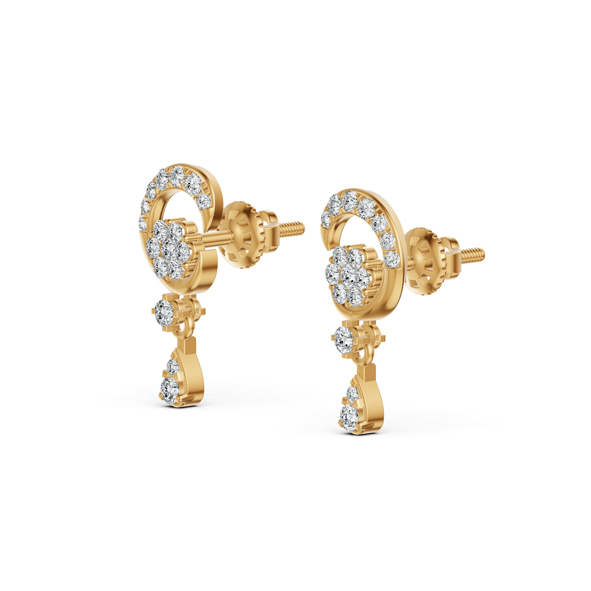 Luna Swirl Diamond Drop Earrings
