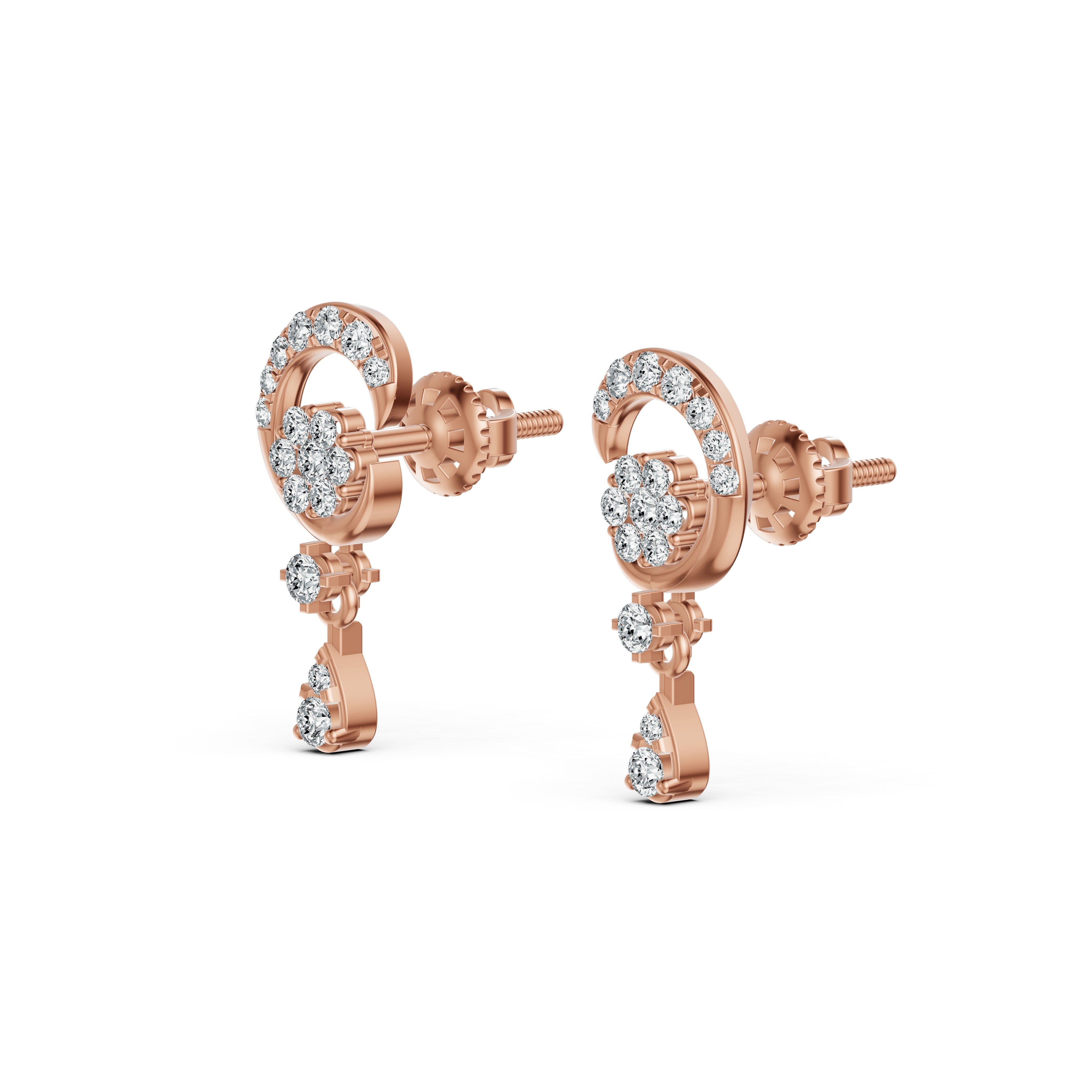 Luna Swirl Diamond Drop Earrings