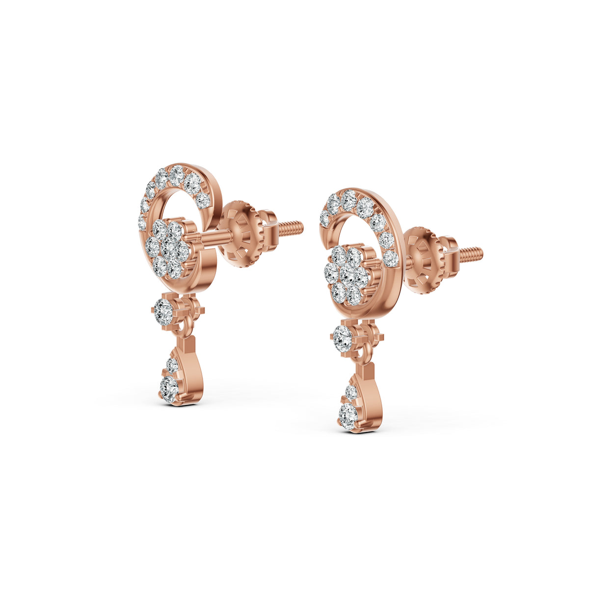 Luna Swirl Diamond Drop Earrings