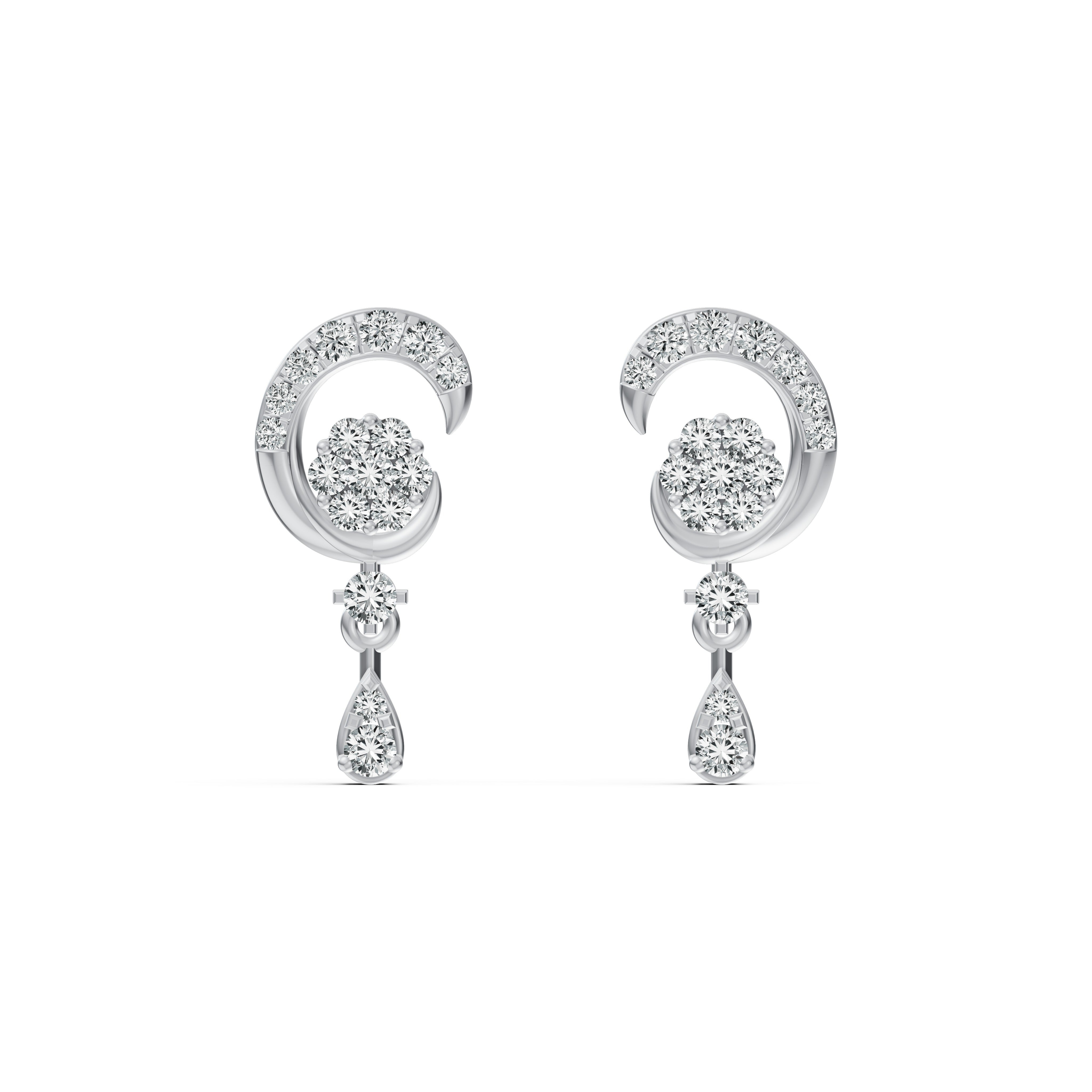 Luna Swirl Diamond Drop Earrings