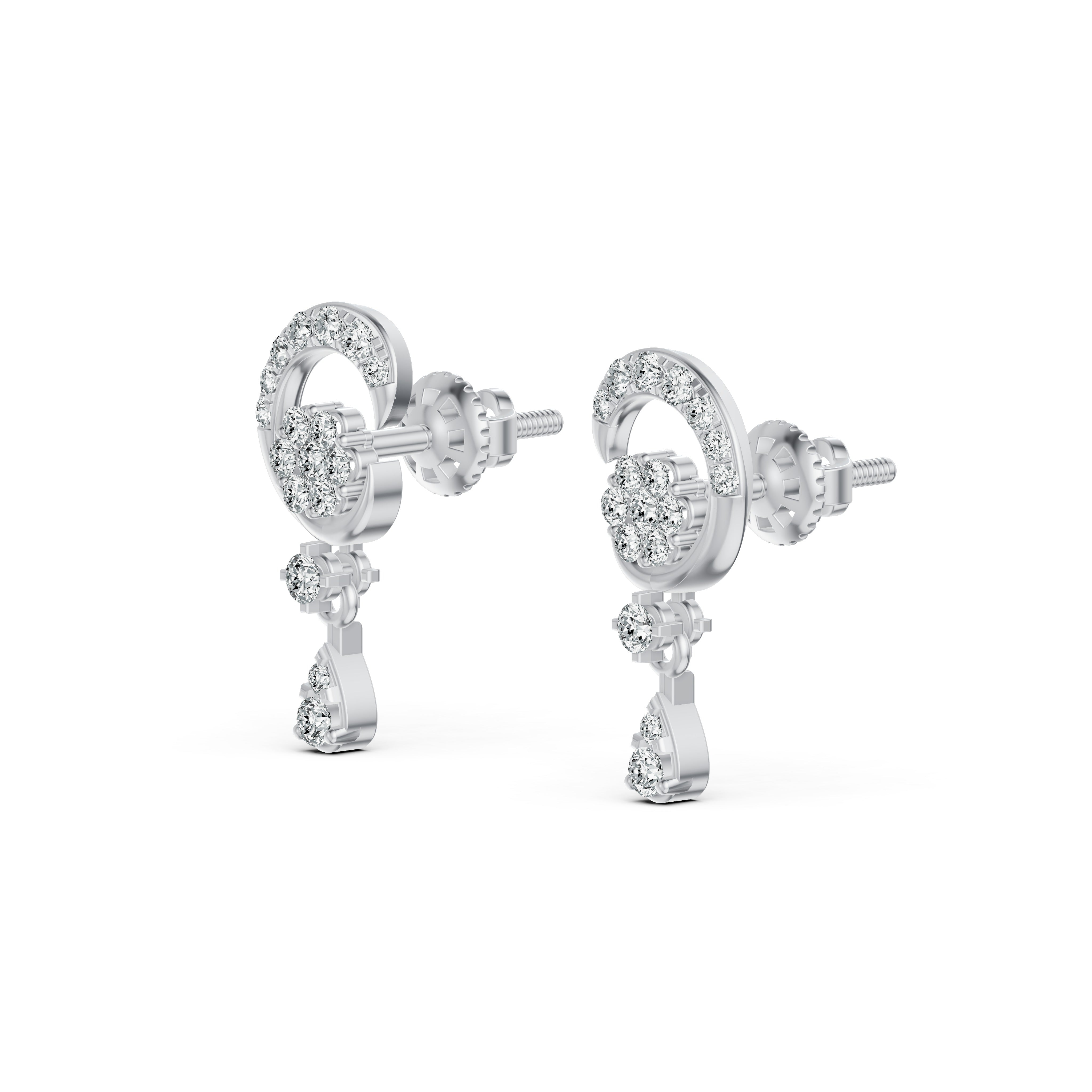 Luna Swirl Diamond Drop Earrings