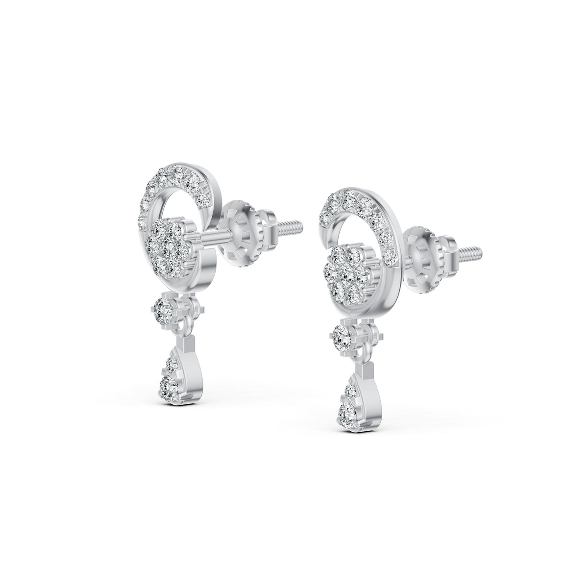 Luna Swirl Diamond Drop Earrings