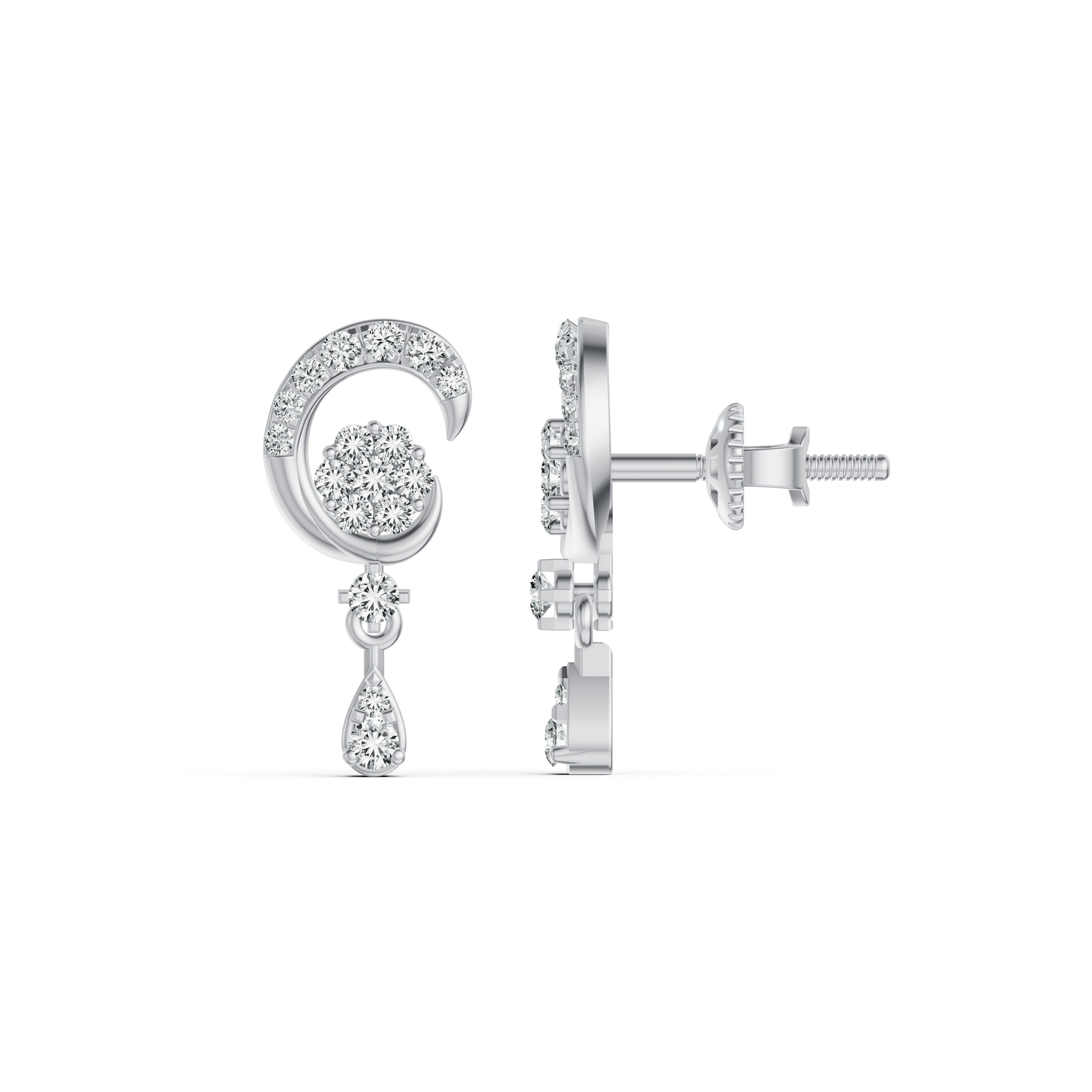 Luna Swirl Diamond Drop Earrings