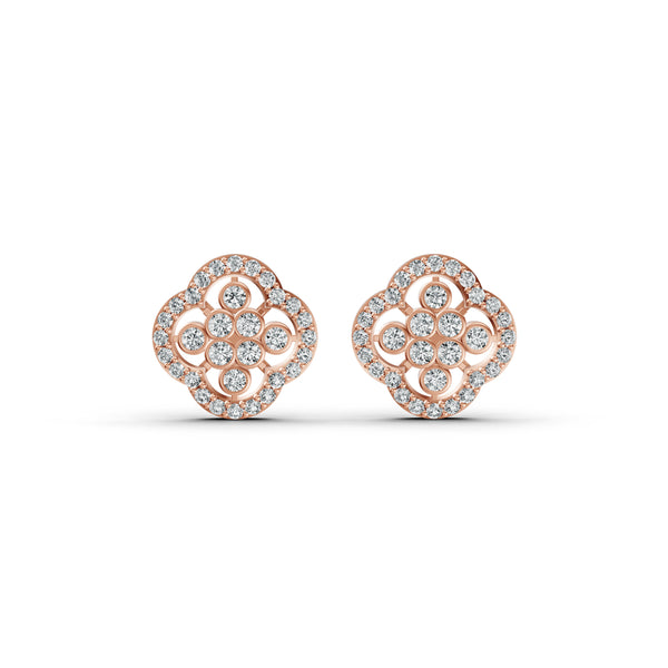 Floral Clover Diamond Earrings