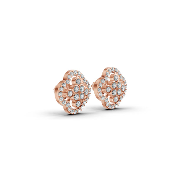Floral Clover Diamond Earrings