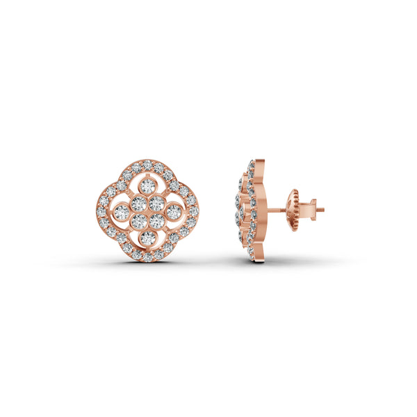 Floral Clover Diamond Earrings