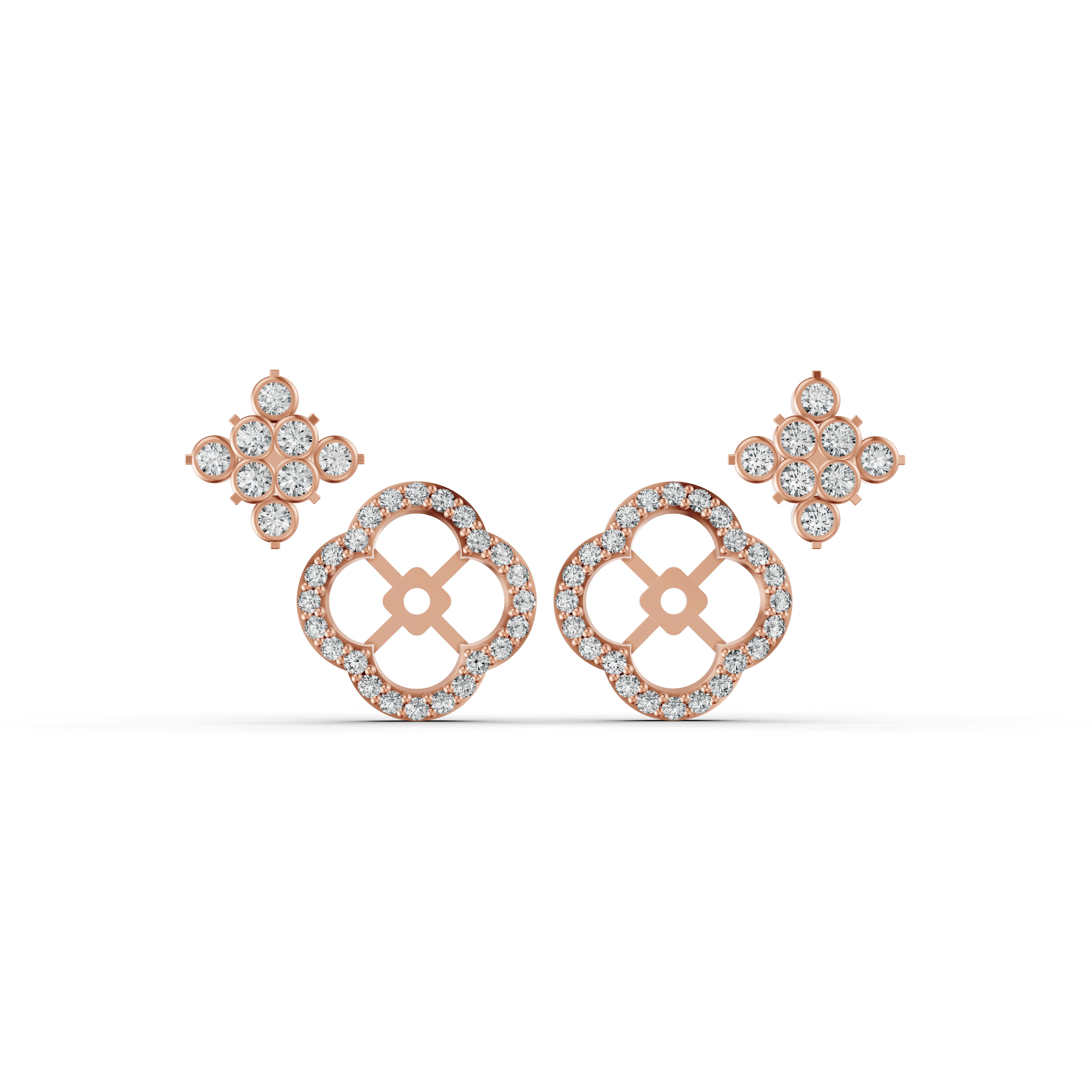 Floral Clover Diamond Earrings
