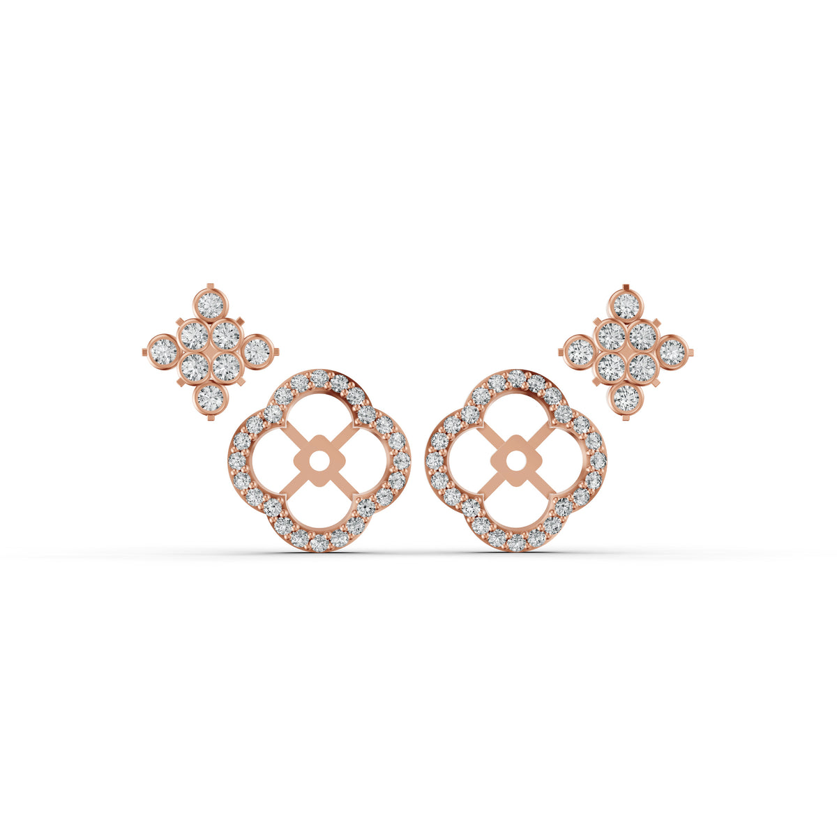 Floral Clover Diamond Earrings