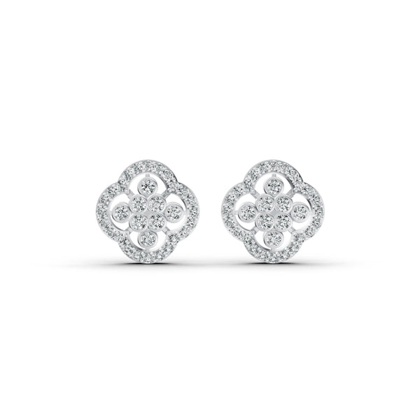 Floral Clover Diamond Earrings