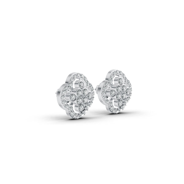 Floral Clover Diamond Earrings