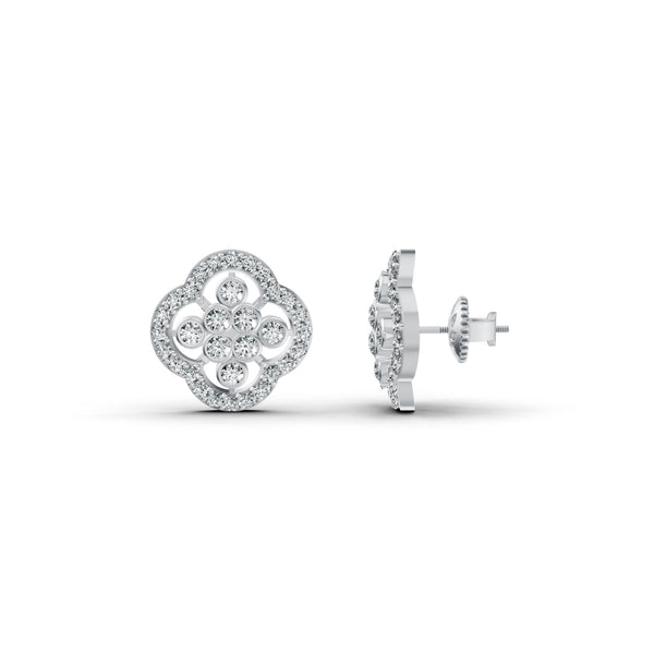 Floral Clover Diamond Earrings