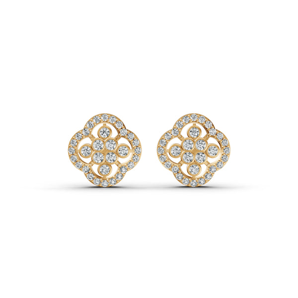 Floral Clover Diamond Earrings