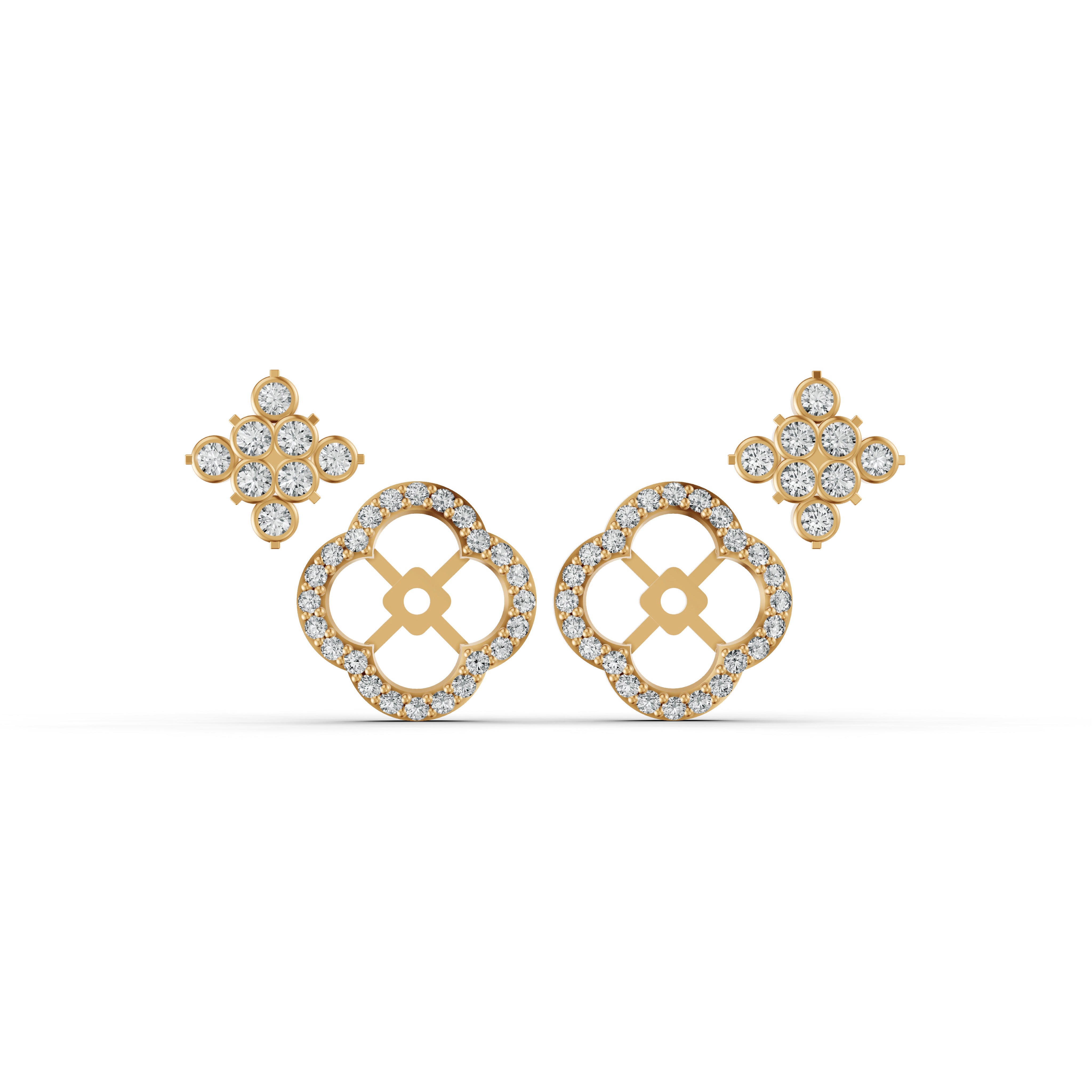 Floral Clover Diamond Earrings
