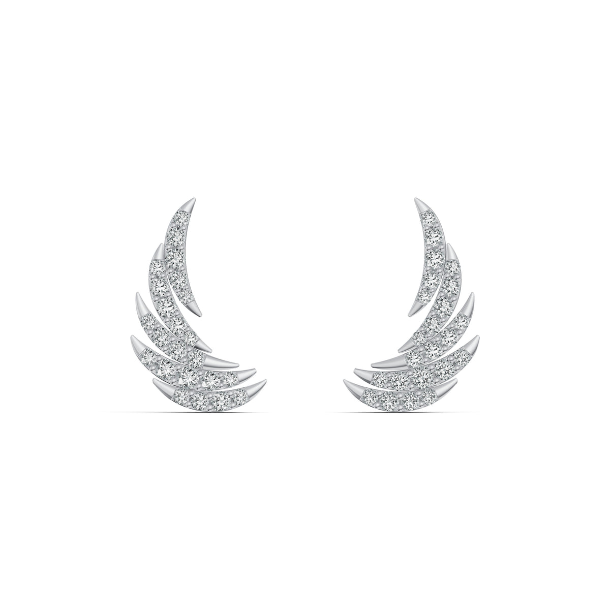 Whisper Feather Diamond Ear Cuffs