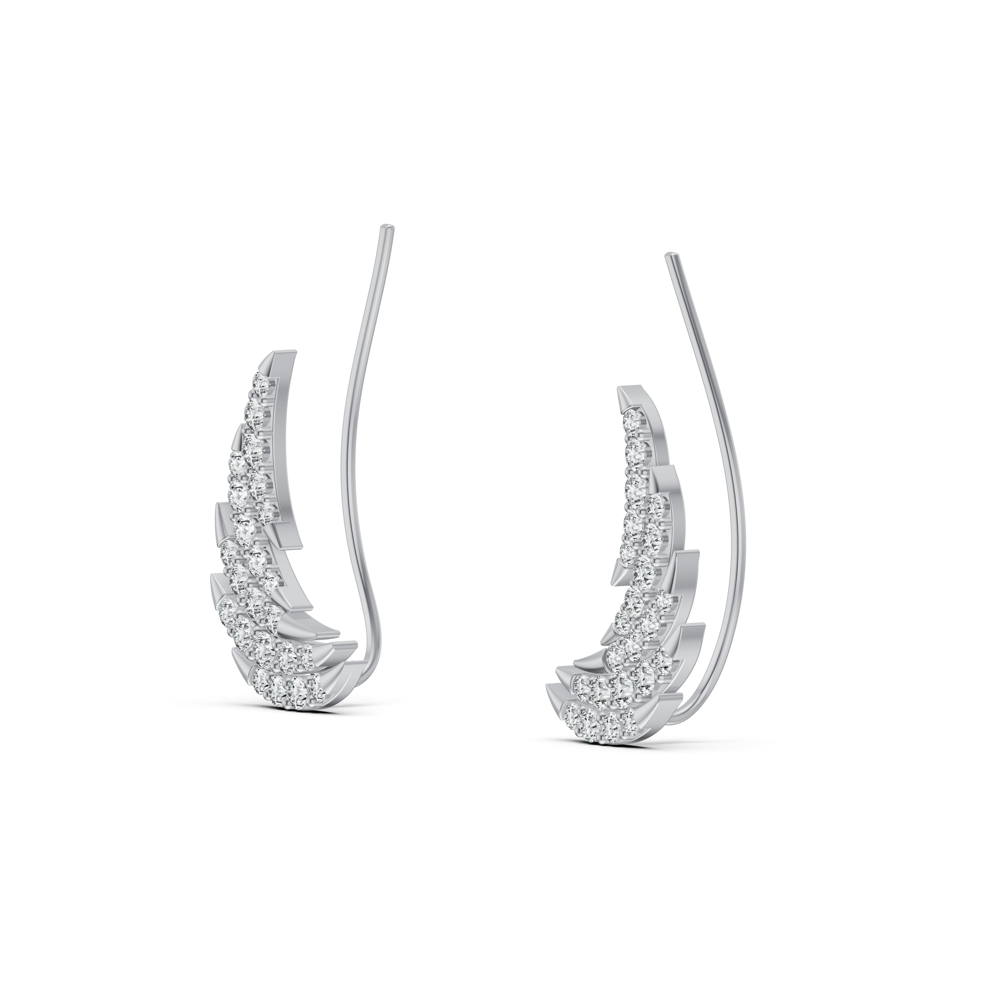 Whisper Feather Diamond Ear Cuffs