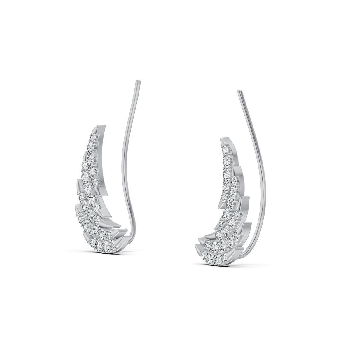 Whisper Feather Diamond Ear Cuffs