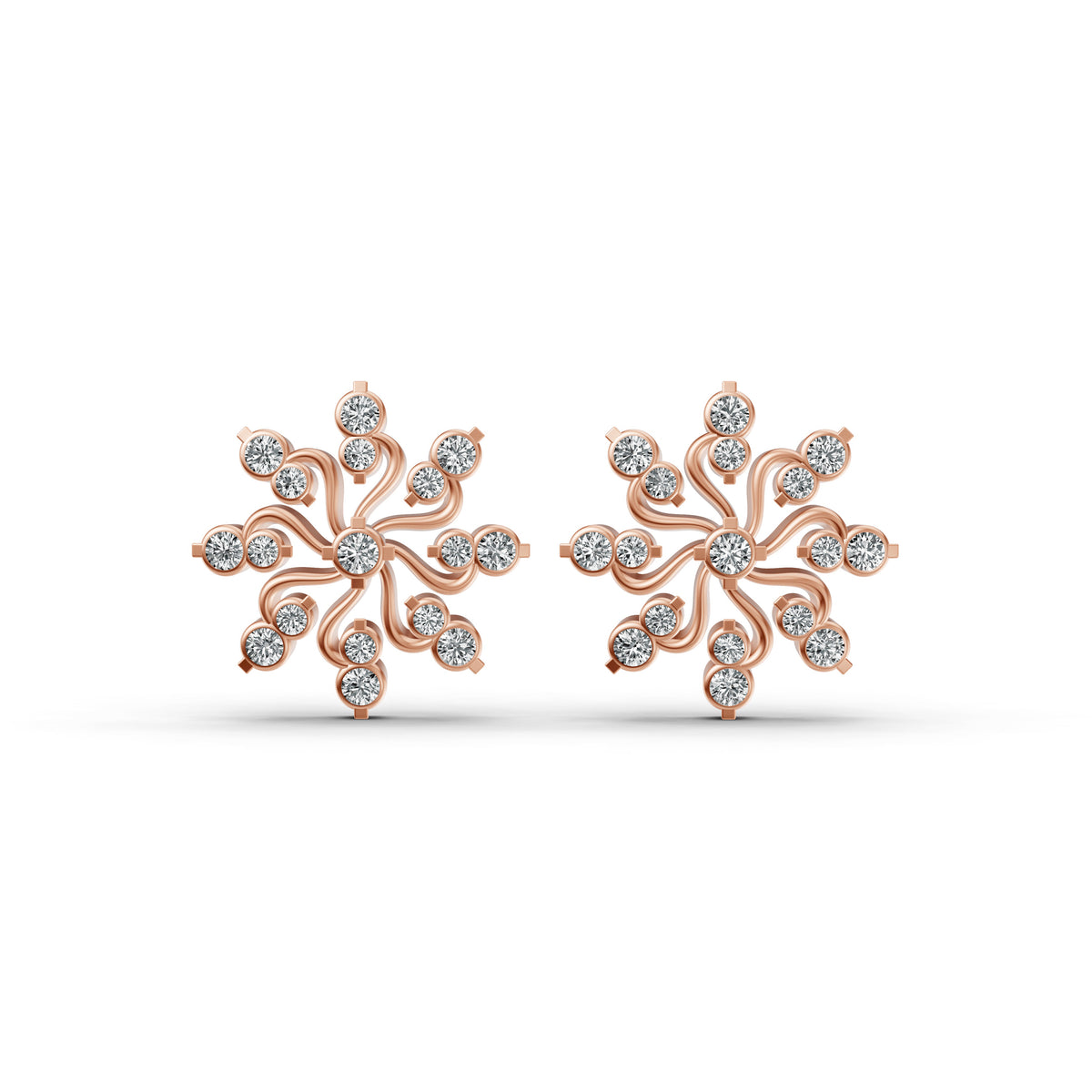 Floral Diamond Cluster Studs