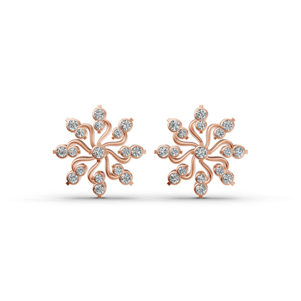 Floral Diamond Cluster Studs