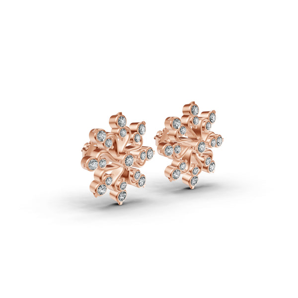Floral Diamond Cluster Studs