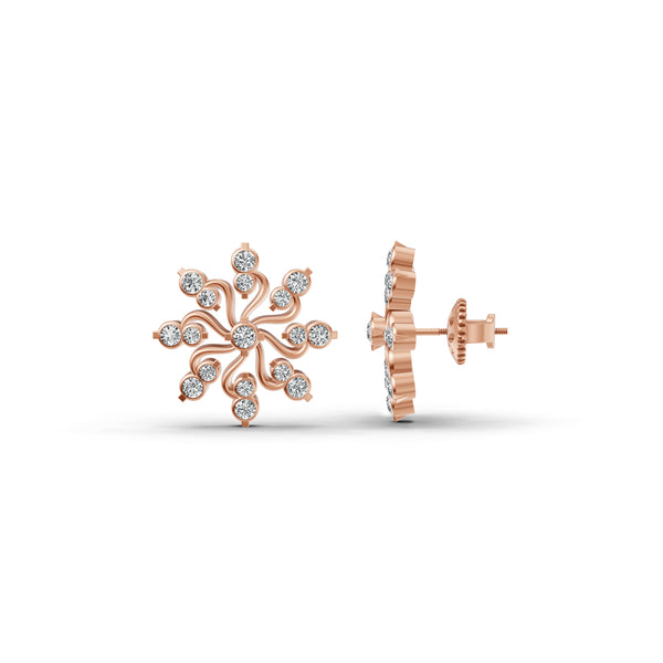 Floral Diamond Cluster Studs