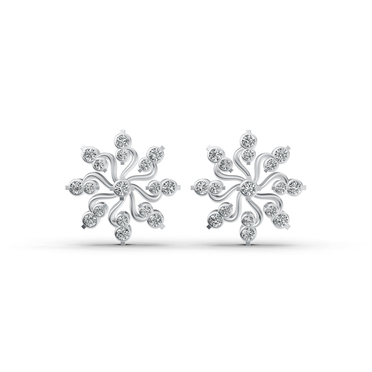 Floral Diamond Cluster Studs