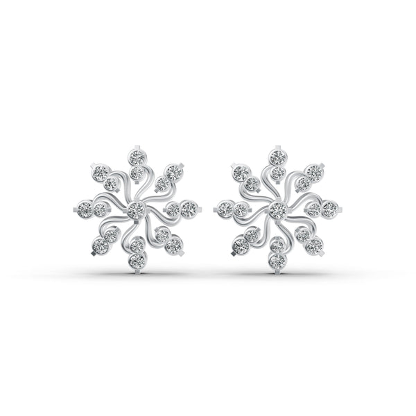 Floral Diamond Cluster Studs