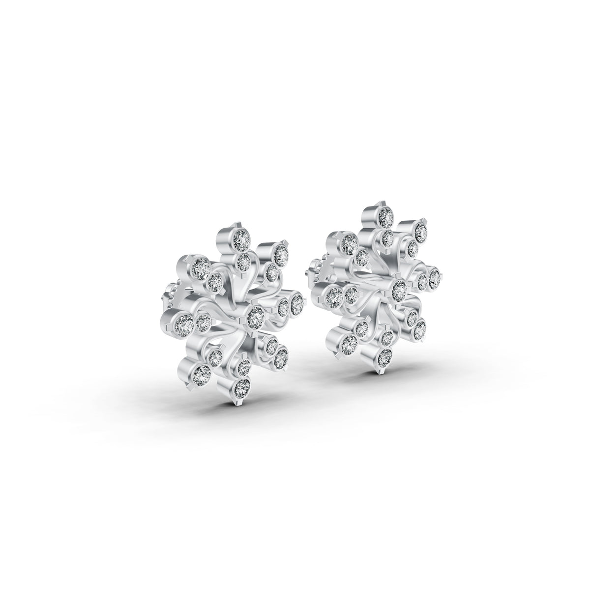 Floral Diamond Cluster Studs