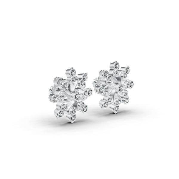 Floral Diamond Cluster Studs