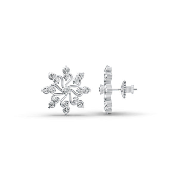 Floral Diamond Cluster Studs