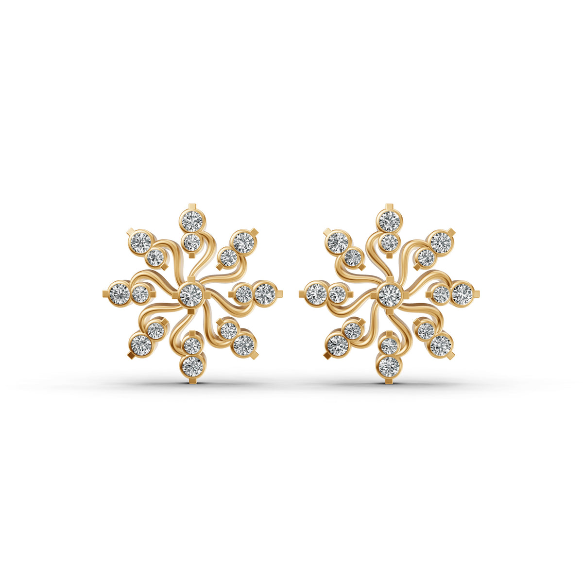Floral Diamond Cluster Studs