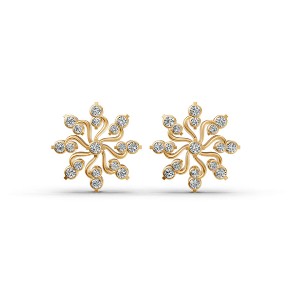 Floral Diamond Cluster Studs