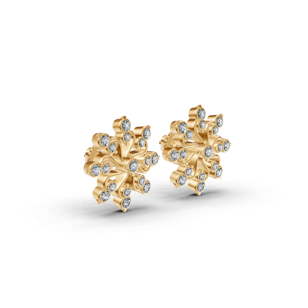 Floral Diamond Cluster Studs